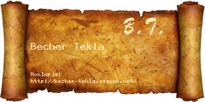 Becher Tekla névjegykártya